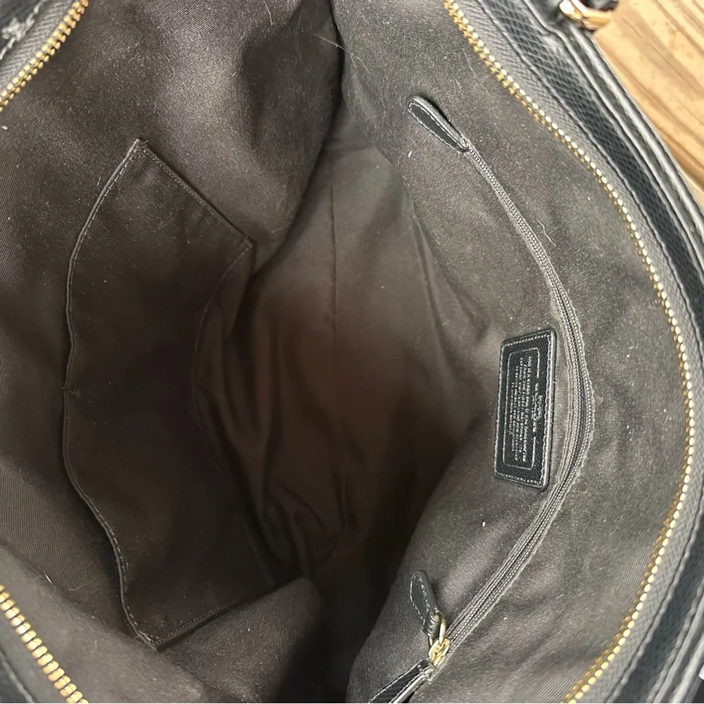 Coach Crossgrain Leather Pocket Tote F34497 Black Crossbody Shoulder Bag Tote
